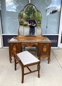 1930's Vanity with Mirror and Bench