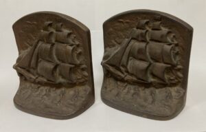 Pair of Cast Iron Clipper Ship Bookends
