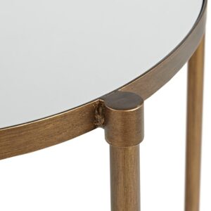 New Pair of Oval Mirror Top Accent Tables

