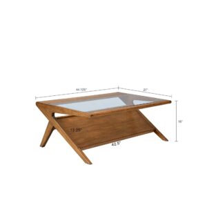 New Glass Top Coffee Table with Angular Base