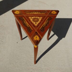Heavily Inlaid Triangular Music Table
