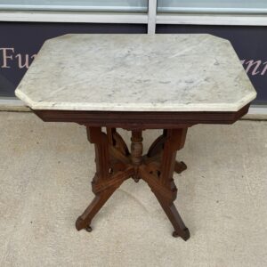 Solid Walnut Marbletop Accent Table