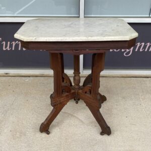 Solid Walnut Marble top Accent Table