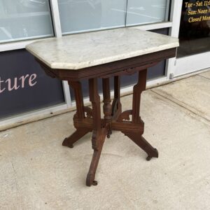 Solid Walnut Marbletop Accent Table