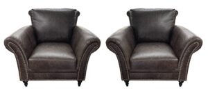 NEW Luke Leather Windish Chair & Ottoman (two available)