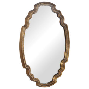 New Uttermost Shaped Gold Leaf Oval Mirror