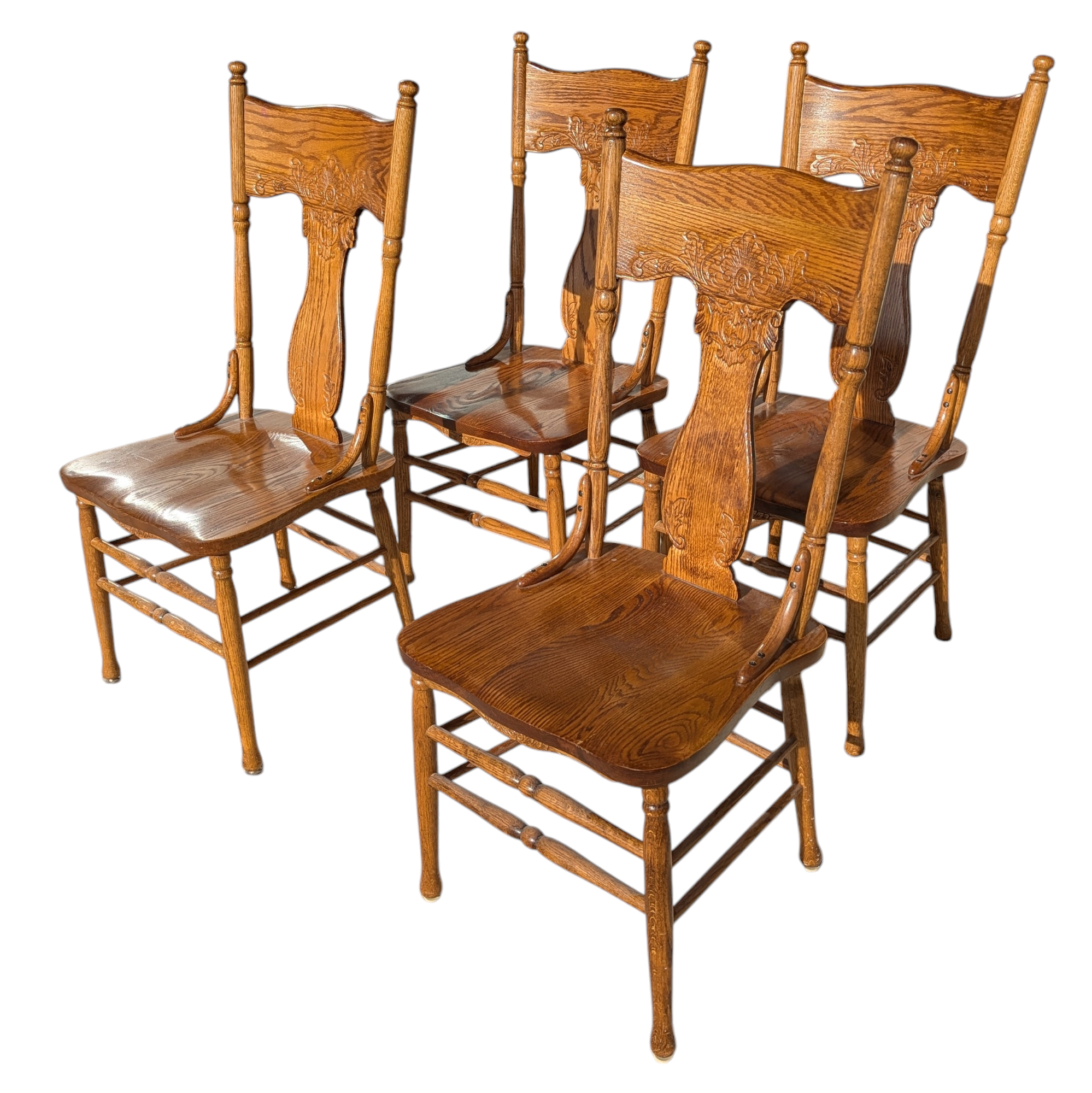 Set Of Four Oak Dining Chairs