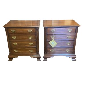 Pair of Henkel Harris Genuine Black Walnut Nightstands #116