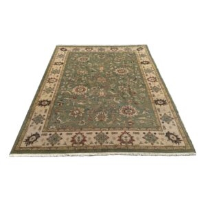 9x11 Handknotted Green Area Rug