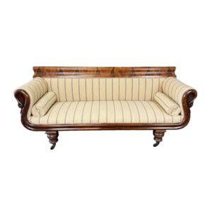 Antique Mahogany Gooseneck Empire Sofa