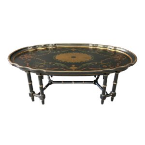 Maitland Smith Ebonized Hand-Painted Coffee Table