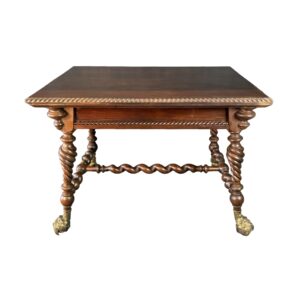 19th Century Heavily Carved Table with Massive Ball & Claw Feet