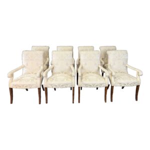 Set of 8 Sherrill Upholstered Dining Arm Chairs