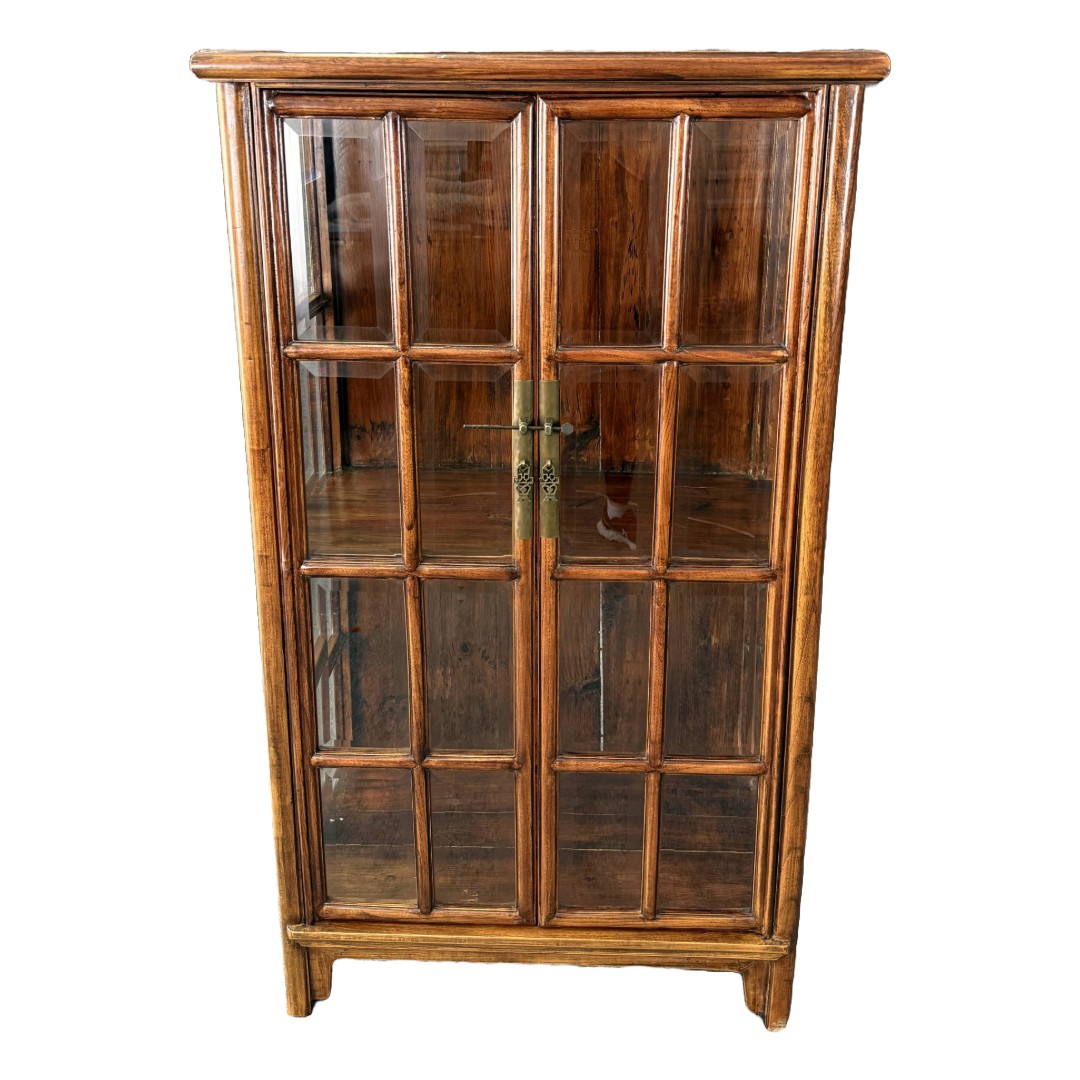 Chinese 2 Door Glass Bookcase / Display Cabinet