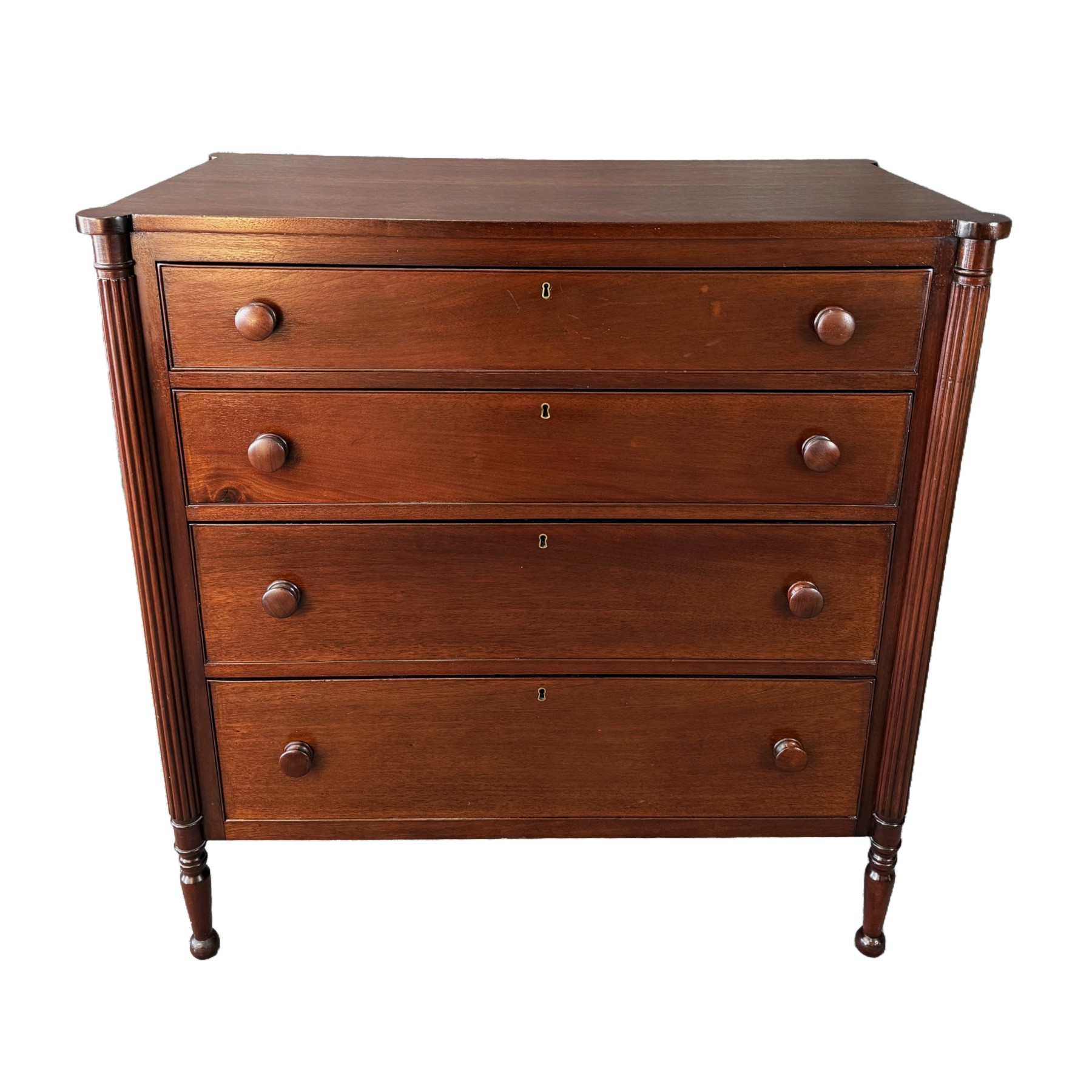Early 1900's Mahogany Chest of Drawers with Cookie Corners