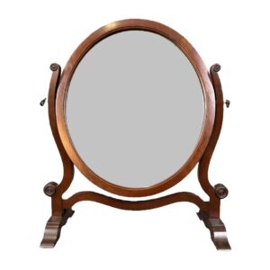 Vintage Round Mahogany Vanity Mirror