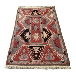 4x6 Pink and Gray Handknotted Area Rug
