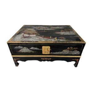 Chinoiserie Decorated Cocktail Table with Storage