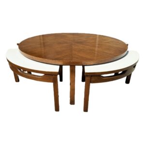 1960s Mid-Century Coffee Table with Nesting Tables/Stools