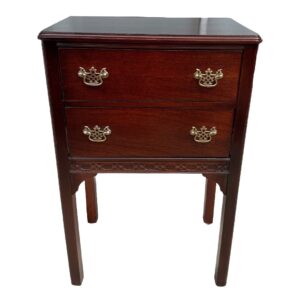 Antique Accent Table with Unique Sewing Cabinet "Drawer"