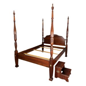 Link Taylor Four Poster Queen Size Bed Frame with Bed Steps