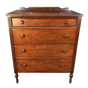 1960s Mahogany Chest of Drawers with Decorative Backboard