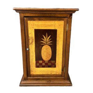 Hanging Pine Cabinet with Pineapple Motif