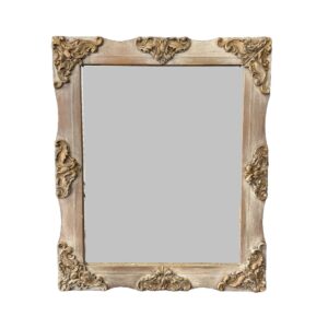 Ornately Framed Antiqued Silver and Gold Mirror