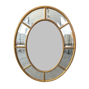 Large Oval Gold Beveled Mirror