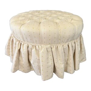 Maiden Division Pink and Green Skirted Ottoman