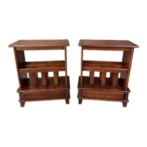 Pair of One-Drawer Side Tables with Magazine Racks