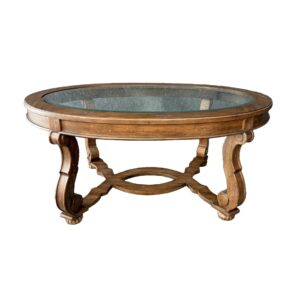 Hekman Oval Coffee Table with Glass Insert