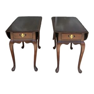 Pair of Cherry Drop Leaf Side Tables