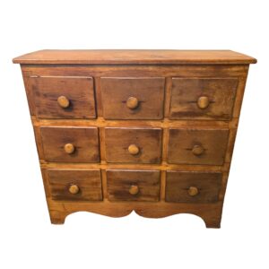 Antique Pine Nine Drawer Apothecary Cabinet