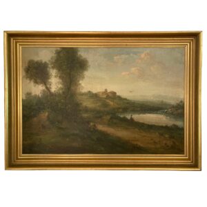 Large Original Oil on Canvas Painting of Continental Landscape