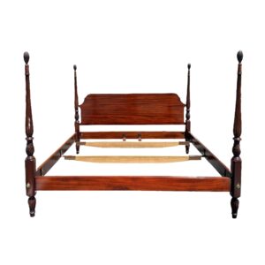 Councill King Size Rice Carved Four-Post Bed Frame