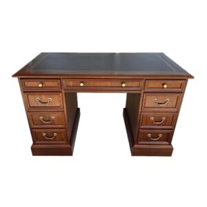 Hekman Leathertop Executive Desk with Glass Top
