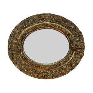 Antique Ornate Petite Oval Gold Mirror