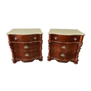 Pair of Marble Top Nightstands