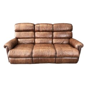 La-Z Boy Brown Leather Reclining Sofa