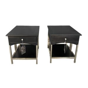 Pair of Stanley Side Table with Stainless Bases