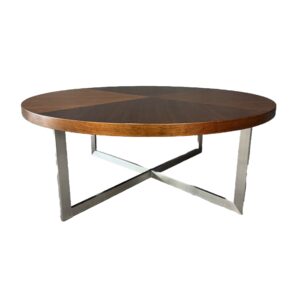 Fair Login Round Cocktail Table with Metal Base