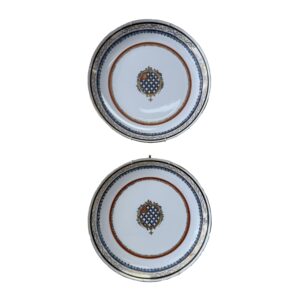 Pair of Chinese Armorial Porcelain Plates