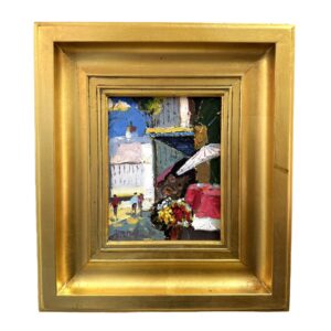 Original Signed Impressionist Oil on Canvas of Street Scene