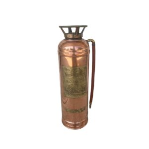 Antique Polished Copper and Brass Red Star Fire Extinguisher