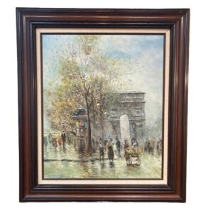 Original Oil on Canvas Parisian Painting Arc d'Triomphe Johnny Gascon b.1955