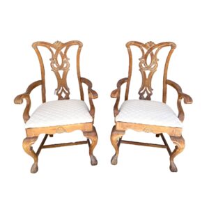 Pair of Thomasville Chippendale Style Arm Chairs