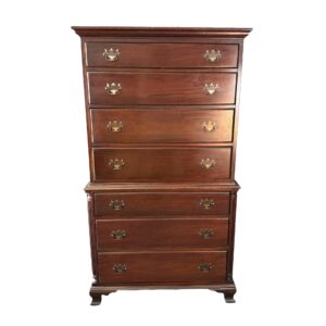 Solid Mahogany Reeded Column Chest on Chest