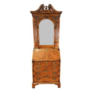Early 1800s Burled Walnut Antique Secretary Desk