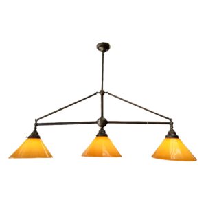 Contemporary Brass 3 Light Chandelier